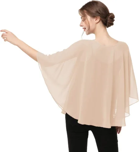 Miniatura 2 de Capas para mujer, chal de gasa casual, capa de gasa transparente, chal y envoltura, poncho capelets