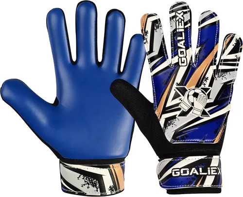 Miniatura 13 de Guantes de portero de fútbol, guantes de portero de fútbol para niños, niños y jóvenes, niños con doble muñeca de 4 mm y palma de súper agarre