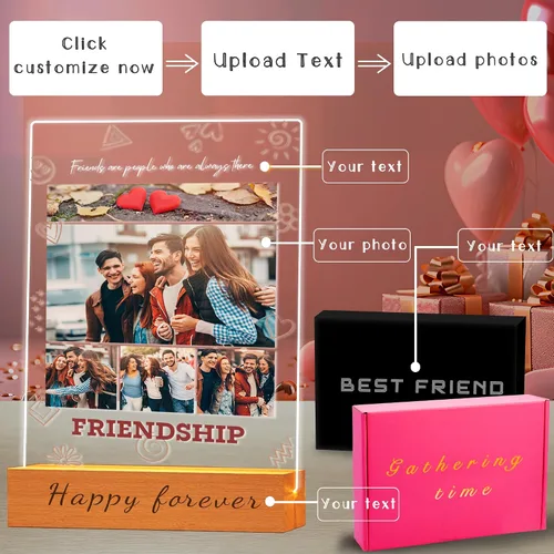Miniatura 2 de Marco de fotos acrílico personalizado con foto, regalo personalizado de aniversario para parejas para mujeres y hombres, placa acrílica