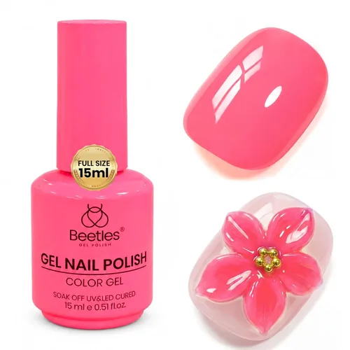 Miniatura 167 de Beetles - Esmalte de uñas en gel perla, 0.5 onzas (15 ml), con nubes arremolinadas, blanco perla brillante, perlas nacaradas iridescentes, manicura