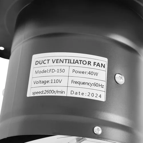 Miniatura 8 de DNYSYSJ Ventilador de escape de pared de 6 pulgadas, ventilador de alto flujo de aire, 110 V, 40 W, 2800 RPM, extractor de ventilación sin ruido