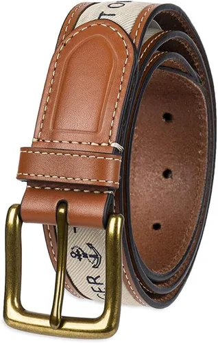 Miniatura 25 de Tommy Hilfiger Cinturón casual con incrustaciones de tela para hombre con hebilla clásica del arnés