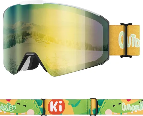Miniatura 8 de OutdoorMaster Falcon - Gafas de esquí con lente intercambiable magnética, anti niebla, protección UV, OTG, gafas de snowboard para jóvenes