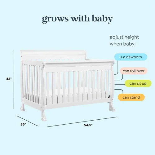 Miniatura 3 de DaVinci Kalani, cuna convertible 4 en 1 en color blanco, con certificado Greenguard Gold