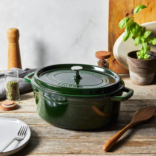 Miniatura 6 de STAUB Cocotte oval 33cm al basilico Albahaca