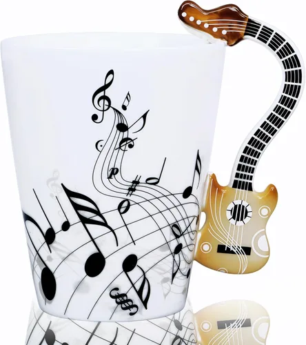 Miniatura 20 de Taza de guitarra, taza de café de guitarra, regalo para guitarristas músicos, taza de guitarra de 13.5 onzas, regalos para amantes de la música