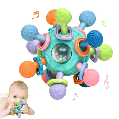 Miniatura 11 de Juguetes de dentición Montessori para bebés de 0-6 y 6-12 meses mordedores para bebés juguetes sensoriales para bebés de 0 3 6 9 12 18 meses