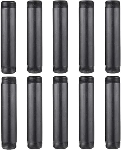 Miniatura 16 de Accesorios de pezones de acero maleable negro de 1 x 30 pulgadas, pezones de tubo roscados de 1 pulgada, estilo vintage industrial Steampunk DIY