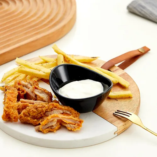 Miniatura 6 de Juego de accesorios de cerámica para embutidos de 6 tazas individuales de salsa de 1.5 onzas, platos de salsa de soja, platos de postre pequeños