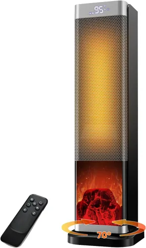 Calentadores de espacio para uso en interiores, calentador eléctrico de cerámica PTC de 1500 W con termostato, pantalla de temperatura ambiente,