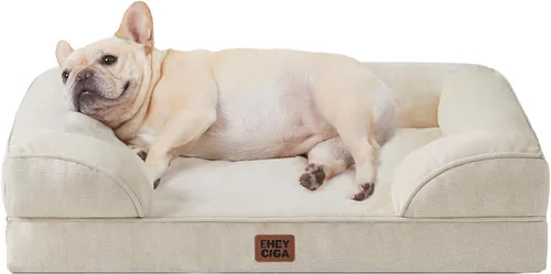 Miniatura 77 de EHEYCIGA - Cama ortopédica para perro grande, impermeable, de espuma viscoelástica y espuma tipo caja de huevos, bordes elevados, antideslizante