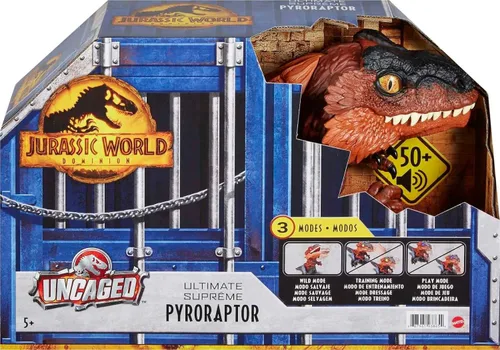 Miniatura 6 de Jurassic World Dominion Uncaged Ultimate Pyroraptor Dinosaur Toy - Figura de acción con movimiento y sonido interactivos