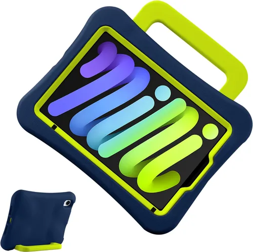 Miniatura 10 de Funda para Niños para iPad mini 7 (A17 Pro) 2024/iPad Mini6 2021, Peso Ligero Resistente/A Prueba de Golpes/A Prueba de Caídas con Asa/Soporte