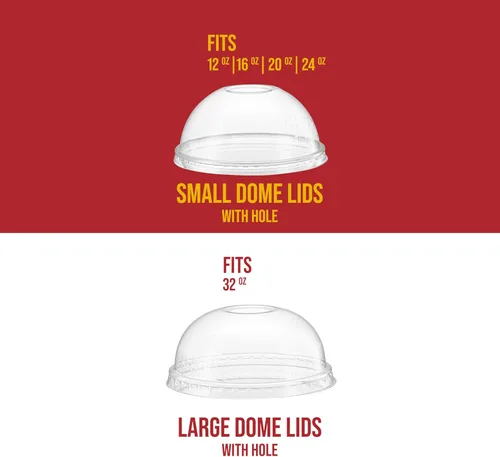 Miniatura 8 de Vasos de PET transparentes con tapas de cúpula y pajitas para café helado, batido, bebidas frías, tazas de granizado, batidos, batidos, helado