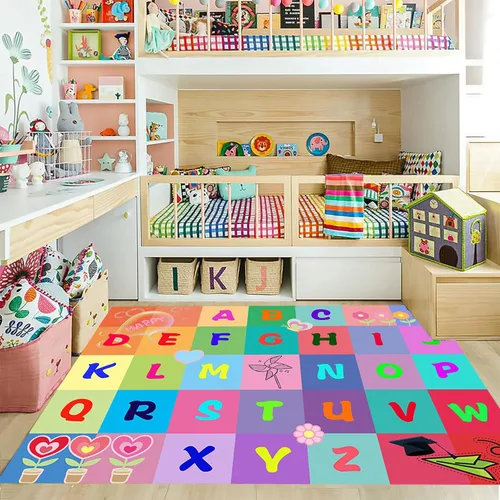 Miniatura 2 de ABC - Tapete de aprendizaje infantil de 2 x 3 pies, rectangular, antideslizante, lavable a máquina, para sala de estar, dormitorio, aula, cuarto