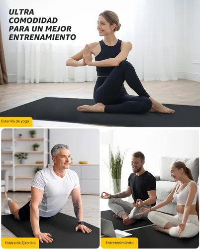 Miniatura 5 de CAMBIVO Esterilla de yoga para mujeres y hombres, esterilla de ejercicio extra larga y ancha (72"x48"/84"x30"), esterilla de entrenamiento grande