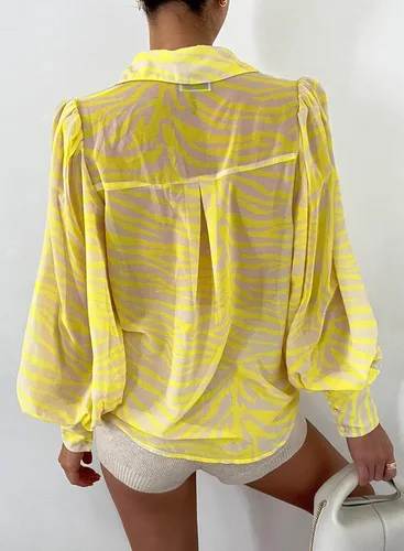 Miniatura 3 de EVALESS Blusas con botones para mujer, blusas de manga larga con estampado de moda 2023