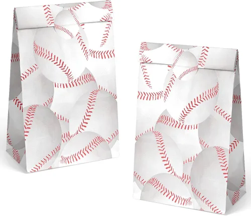 Miniatura 2 de OuteGo 24 bolsas de regalo de fiesta de béisbol con pegatinas - Bolsas de golosinas y regalos de fiesta para fiestas de cumpleaños de niños