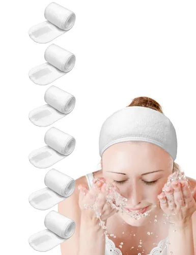 Miniatura 9 de EUICAE Diadema de spa, paquete de 5 toallas negras para la cabeza, antideslizantes, elásticas, lavables para maquillaje, lavado facial, tratamiento
