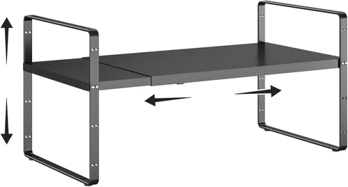 Organizadores de estantes de gabinete expandibles de 16.5 a 27 pulgadas de largo, extensor de estantes de metal apilables para almacenamiento de