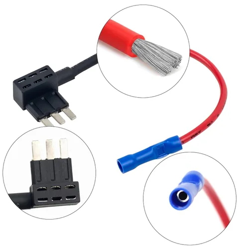Miniatura 2 de Micro 3 pines fusible grifo 15A agregar fusible a granel adaptador de fusibles de coche Dash Cams adaptador de circuito TAP y portafusibles Set de 3