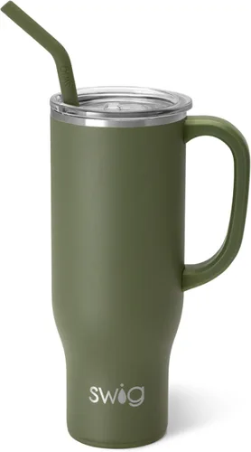 Miniatura 41 de Swig Life Mega Taza de 30 oz, Vaso de 30 oz con Asa y Pajita, Compatible con Portavasos, Apto para Lavavajillas, Vaso Aislado Extra Grande, Botella