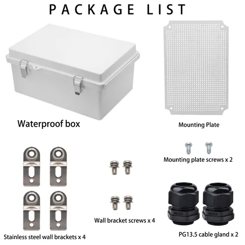 Miniatura 4 de Caja eléctrica impermeable al aire libre, caja de conexiones resistente a la intemperie, IP67 ABS, interruptor de caja de plástico, enrutador, caja