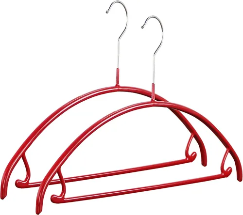 Miniatura 15 de Mawa by Reston Lloyd - Percha de metal antideslizante, soporte de hombro suave con ganchos para falda/barra de pantalones, modelo 42-U, color Plata