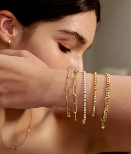 Miniatura 2 de DEARMAY Delicadas pulseras de plata para mujer, a la moda, juego de joyas de plata de ley 925 para mujer, pulseras para mujer, caja de clip