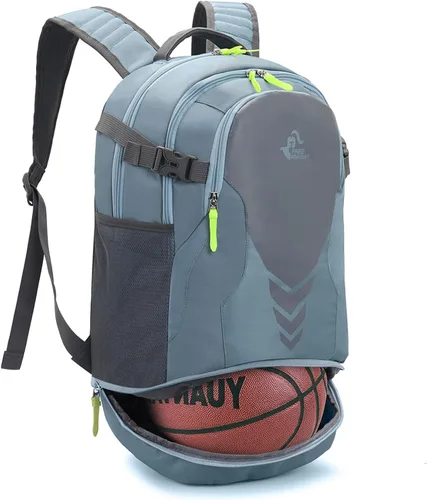 Miniatura 10 de Mochila de baloncesto de 35 litros con compartimento separado para pelotas, para baloncesto, fútbol, voleibol, natación, gimnasio, viajes