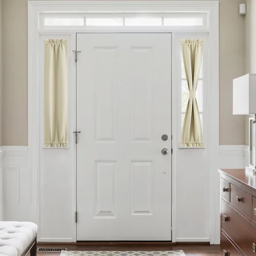 Miniatura 17 de NICETOWN Cortinas opacas unicolor con aislamiento térmico para puerta francesa, granja, oscurecimiento de habitación, puertas y ventanas de Marrón