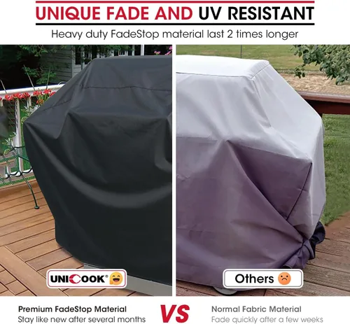 Miniatura 3 de Unicook Cubierta de parrilla de gas impermeable resistente al agua, cubierta de barbacoa de 65 pulgadas, material especial resistente a