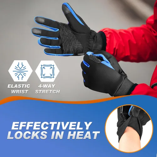 Miniatura 5 de Sukeen Guantes de invierno para hombre y mujer, guantes antideslizantes para pantalla táctil, guantes cálidos para correr, conducir, ciclismo