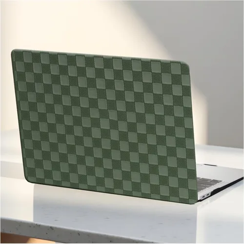 Miniatura 26 de Funda a cuadros para MacBook Air de 13 pulgadas M5 M4 M3 M2 2026-2022 A3240 A3113 A2681, piel a cuadros con textura a cuadros para MacBook Air 13.6