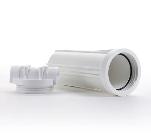 Miniatura 3 de Hydronix HF3-10WHWH12, carcasa blanca de 10" con tapa de costilla blanca para sistemas de ósmosis inversa y filtración, puertos de 1/2