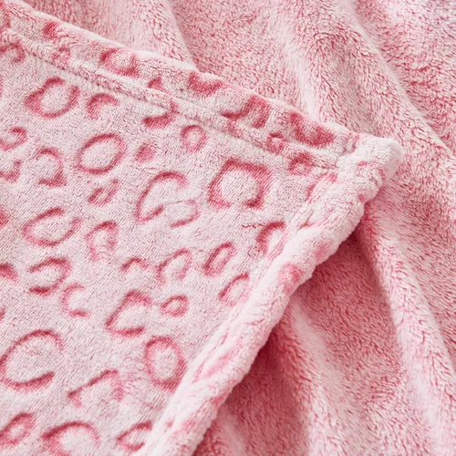 Miniatura 4 de FY FIBER HOUSE Manta de lana rosa con estampado de leopardo, manta de franela de lana con estampado de guepardo, suave y mullida, para sofá, 50 x 60