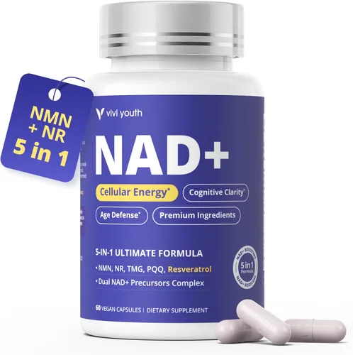 Suplementos NAD+ para mujeres — Multi-Pathway NMN 250 mg, NR 100 mg, resveratrol, PQQ y betaína para energía celular, enfoque y salud metabólica, 60
