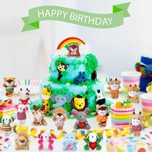 Miniatura 5 de Zhanmai 100 Piezas Mini Animales de Peluche Rellenos a Granel Juguetes de Animales Pequeños Llavero Recuerdos de Fiesta Relleno para Huevos