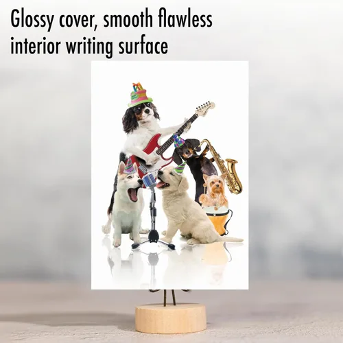 Miniatura 3 de NobleWorks - Tarjeta de felicitación de cumpleaños con sobre de 5 x 7 pulgadas (1 tarjeta), divertida celebración de cumpleaños de animales - Bandas