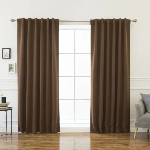 Miniatura 31 de Best Home Fashion Cortinas opacas con aislamiento térmico, pestaña trasera, bolsillo para barra, color gris, 52 pulgadas de ancho x 126 pulgadas