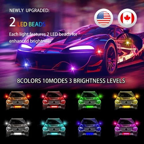 Miniatura 2 de Luces estroboscópicas RGB para aviones con control remoto, luz estroboscópica inalámbrica LED de 8 colores, multimodo, luces de advertencia