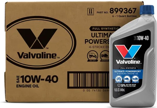 Valvoline Aceite de motor sintético completo Powersport de 4 tiempos, 1 cuarto de galón (paquete de 6)