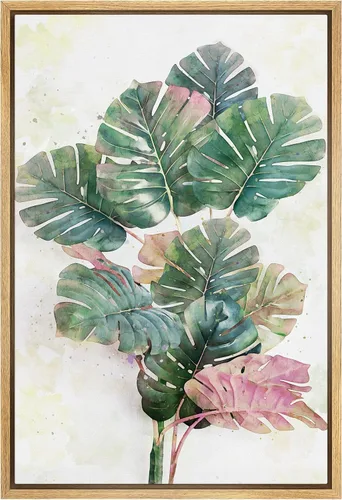 Miniatura 36 de SIGNWIN Lienzo enmarcado para pared, diseño de planta de bosque de montaña verde pastel, naturaleza, ilustraciones de área silvestre, arte moderno