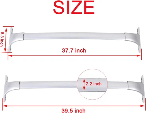 Miniatura 2 de Barras transversales de repuesto para Nissan Rogue 2014 2015 2016 2017 2018 2019, estilo de fábrica, barras de techo de carga superior - Canoa Kayak