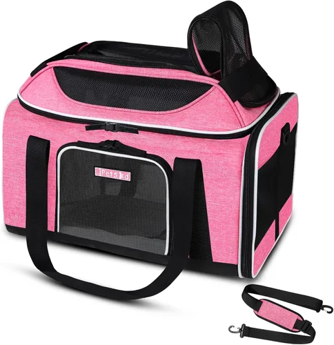 Miniatura 22 de Petskd Transportador de mascotas extensible superior de 17 x 11 x 9.5 pulgadas, aprobado por aerolíneas de Alaska, transportador de lados suaves
