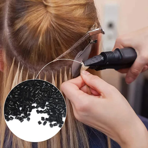 Miniatura 4 de Pegamento de queratina italiana para cabello adhesivo para uñas de fusión caliente/I Tip Extensiones de cabello 2.82 oz- Negro