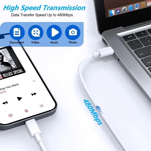 Miniatura 5 de [Certificado MFi de Apple] Cargador USB C Lightning de carga rápida para iPhone 14 13 12 11 con 20 W PD 6 pies de carga rápida USB C a cable