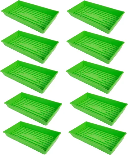 Miniatura 12 de SUNPACK Bandeja de inicio de semillas de plástico de 10 x 20 pulgadas, color negro, 2.5 pulgadas, sin agujeros de drenaje, ideal para invernaderos