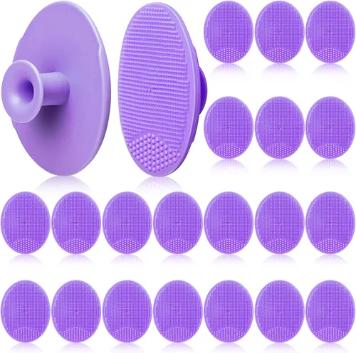 Miniatura 8 de Paquete de 20 cepillos de limpieza facial de silicona suave, cepillo de lavado facial para limpieza profunda, cepillo para masaje, exfoliante