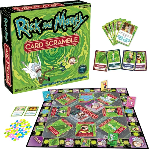 AQUARIUS Rick & Morty Card Scramble - Divertido juego de fiesta familiar para niños, adolescentes y adultos, regalo entretenido de noche de juego,